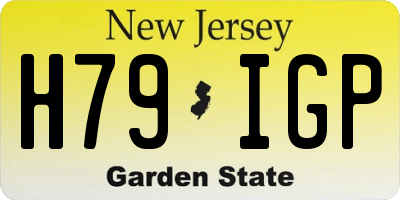 NJ license plate H79IGP