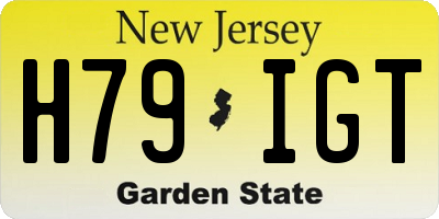 NJ license plate H79IGT