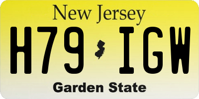 NJ license plate H79IGW