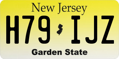NJ license plate H79IJZ