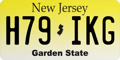 NJ license plate H79IKG