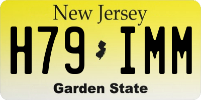 NJ license plate H79IMM