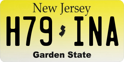 NJ license plate H79INA
