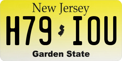 NJ license plate H79IOU