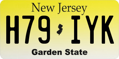 NJ license plate H79IYK