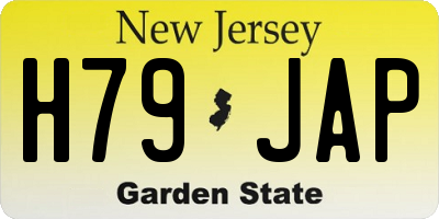 NJ license plate H79JAP