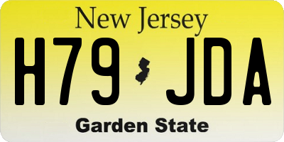 NJ license plate H79JDA