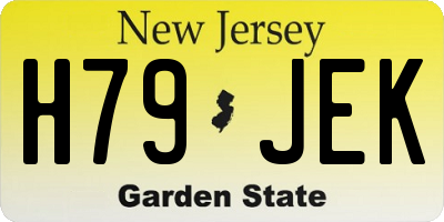 NJ license plate H79JEK