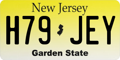 NJ license plate H79JEY