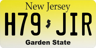 NJ license plate H79JIR