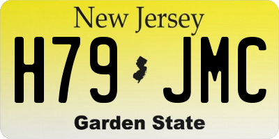 NJ license plate H79JMC