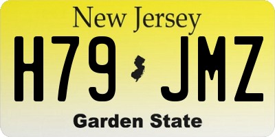 NJ license plate H79JMZ