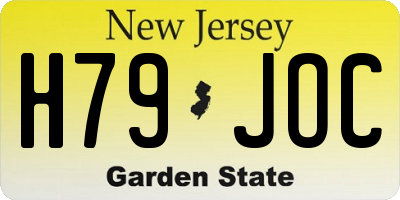 NJ license plate H79JOC