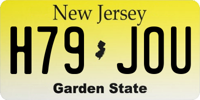 NJ license plate H79JOU