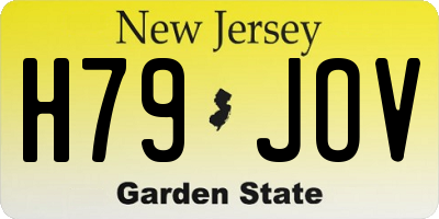 NJ license plate H79JOV