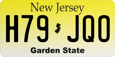 NJ license plate H79JQO