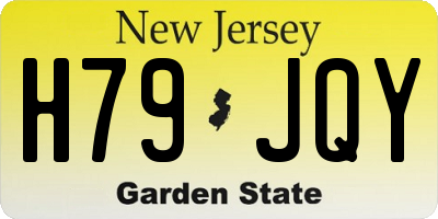 NJ license plate H79JQY