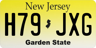 NJ license plate H79JXG