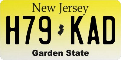 NJ license plate H79KAD