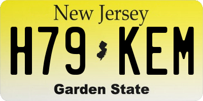 NJ license plate H79KEM