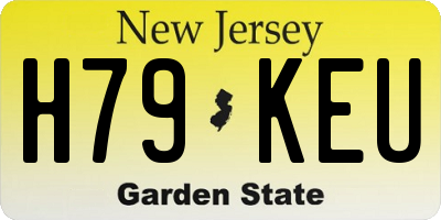 NJ license plate H79KEU