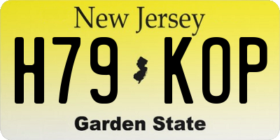 NJ license plate H79KOP