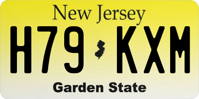 NJ license plate H79KXM