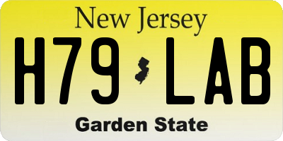 NJ license plate H79LAB