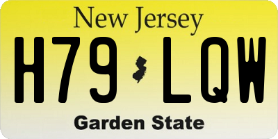 NJ license plate H79LQW