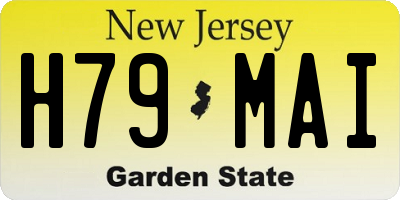 NJ license plate H79MAI