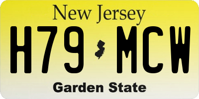 NJ license plate H79MCW