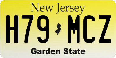 NJ license plate H79MCZ