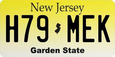 NJ license plate H79MEK