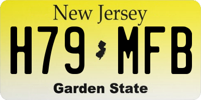NJ license plate H79MFB