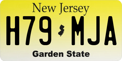NJ license plate H79MJA