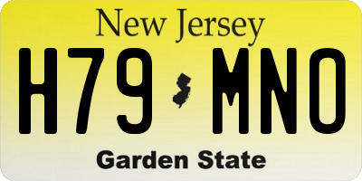 NJ license plate H79MNO