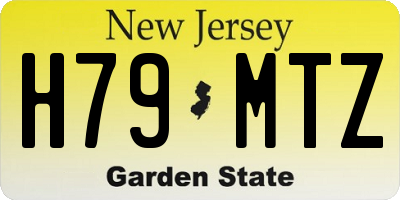 NJ license plate H79MTZ