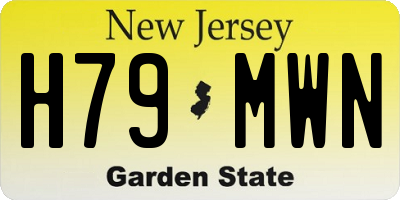 NJ license plate H79MWN
