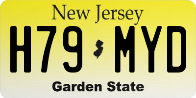 NJ license plate H79MYD
