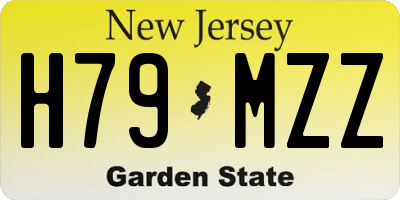 NJ license plate H79MZZ