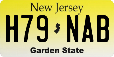 NJ license plate H79NAB