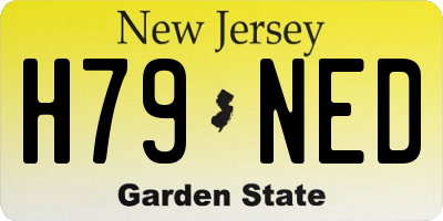 NJ license plate H79NED
