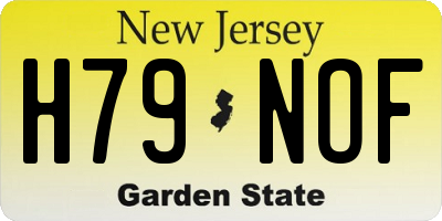 NJ license plate H79NOF