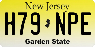 NJ license plate H79NPE