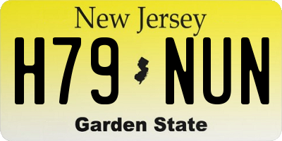 NJ license plate H79NUN