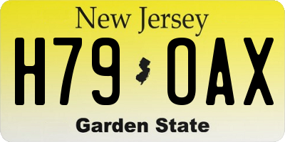 NJ license plate H79OAX