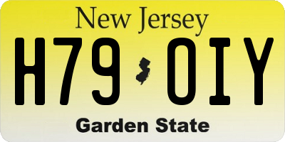 NJ license plate H79OIY
