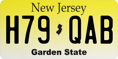 NJ license plate H79QAB