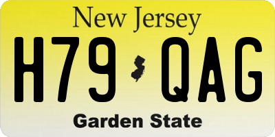 NJ license plate H79QAG