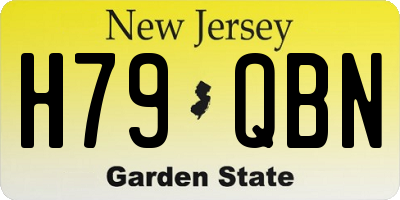 NJ license plate H79QBN